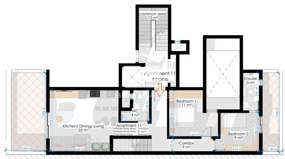 2 bedroom Penthouse for sale in Zabbar